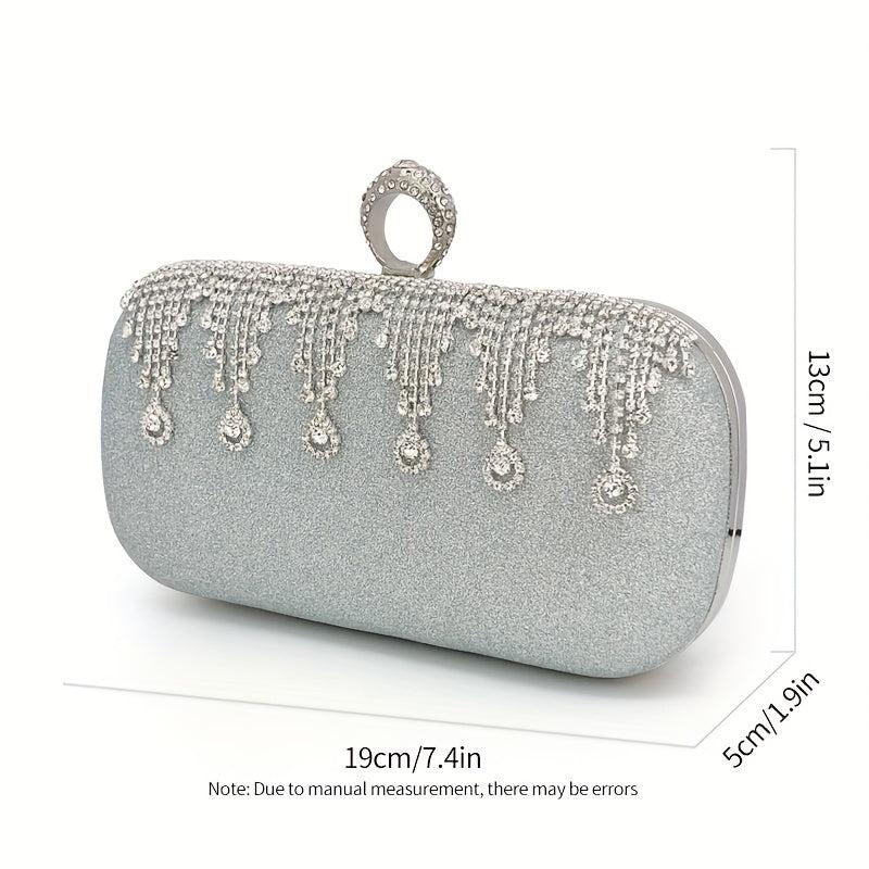 Rhinestone Envelope Clutch Purse for Wedding Party Prom