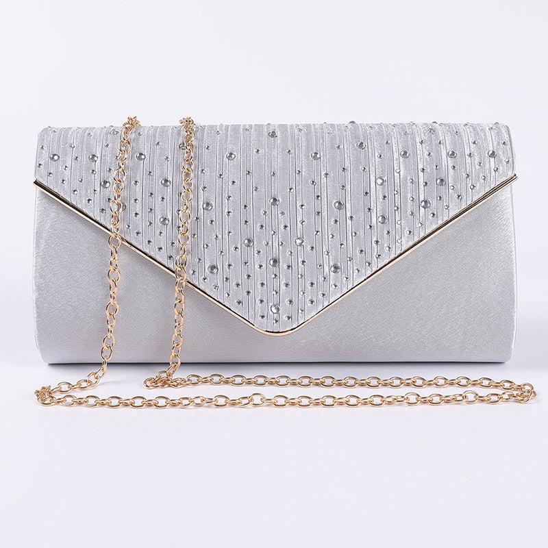 Rhinestone Chain Evening Bag for Party with Strap