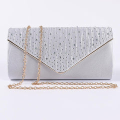 Rhinestone Chain Evening Bag for Party with Strap