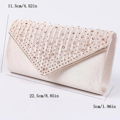 Rhinestone Chain Evening Bag for Party with Strap