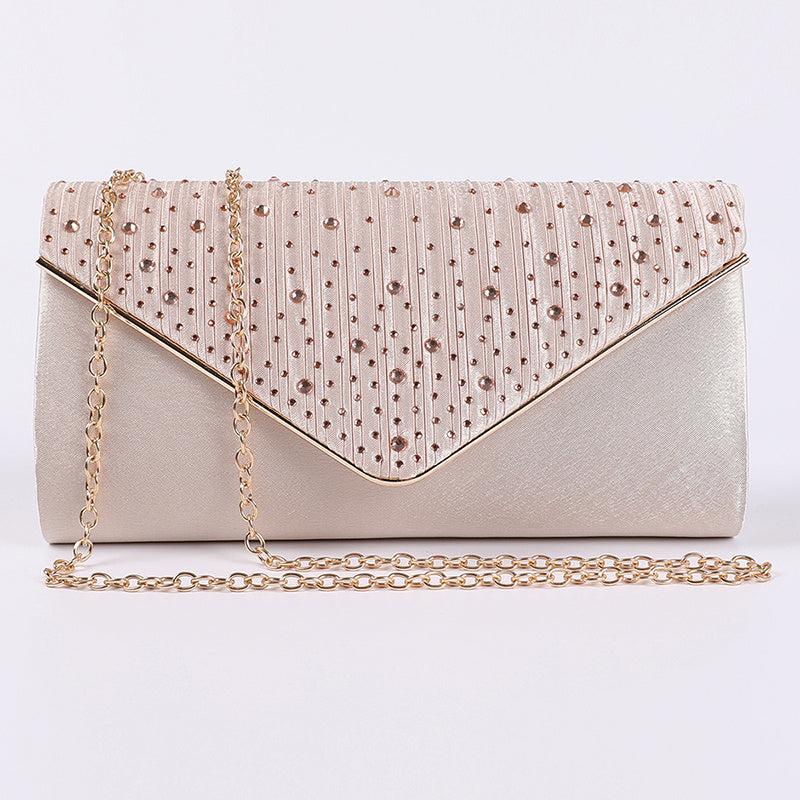 Rhinestone Chain Evening Bag for Party with Strap
