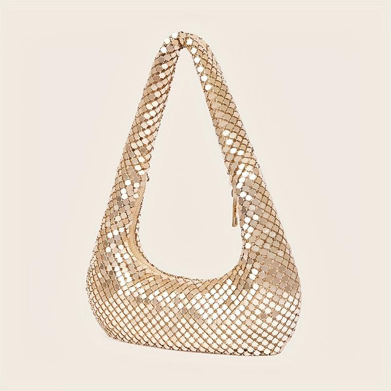 Metallic Shoulder Bags For Women Evening Handbag Bling Sparkly Hobo Bag