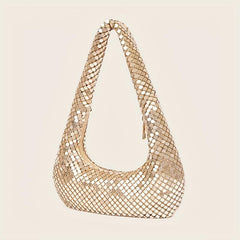 Metallic Shoulder Bags For Women Evening Handbag Bling Sparkly Hobo Bag