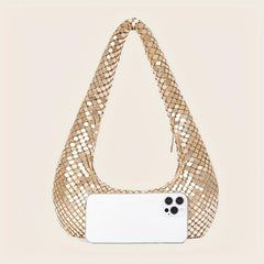 Metallic Shoulder Bags For Women Evening Handbag Bling Sparkly Hobo Bag