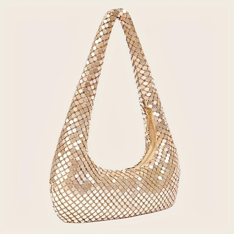 Metallic Shoulder Bags For Women Evening Handbag Bling Sparkly Hobo Bag