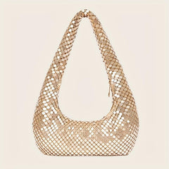 Metallic Shoulder Bags For Women Evening Handbag Bling Sparkly Hobo Bag