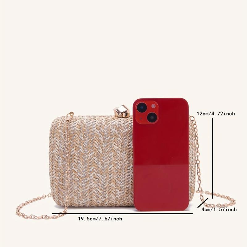 Straw Woven Evening Clutch Bag Beach Dinner Purse Handbag