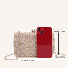 Straw Woven Evening Clutch Bag Beach Dinner Purse Handbag