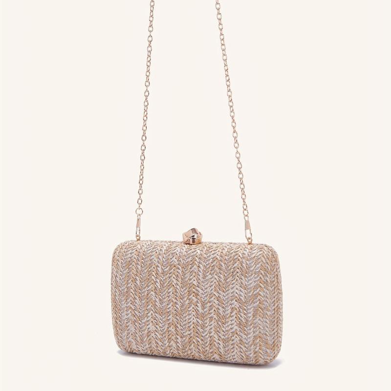 Straw Woven Evening Clutch Bag Beach Dinner Purse Handbag