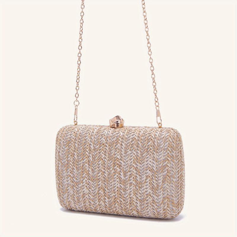 Straw Woven Evening Clutch Bag Beach Dinner Purse Handbag