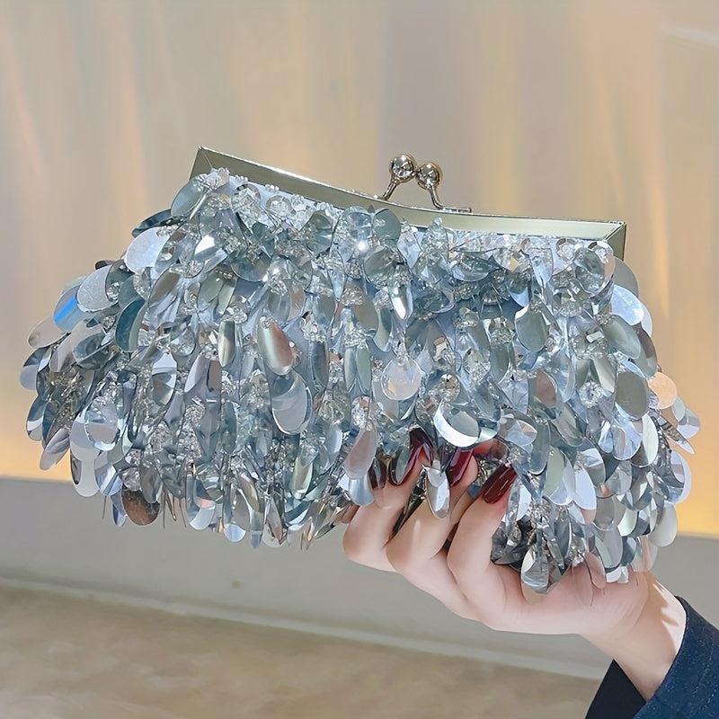 Glitter Sequins Evening Bag Clutch Purse Wedding Handbag For Party Prom
