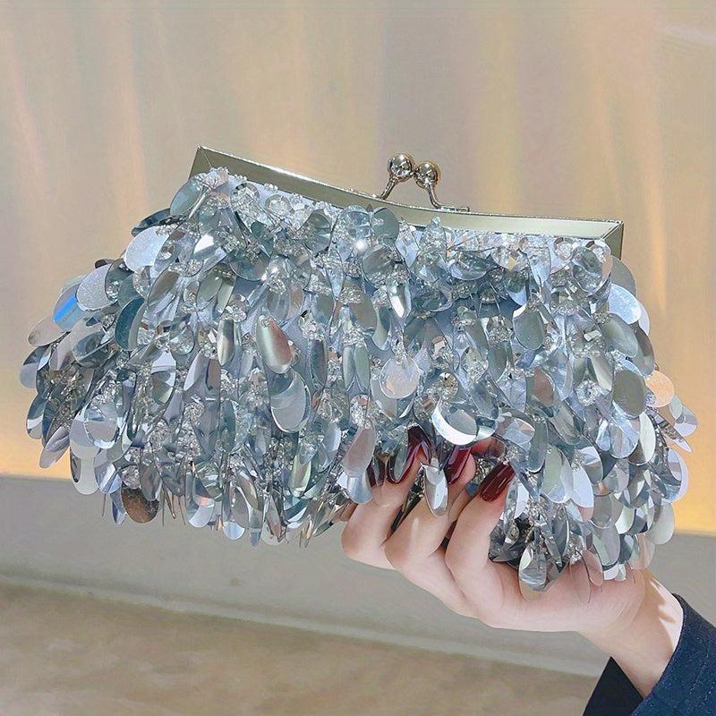 Glitter Sequins Evening Bag Clutch Purse Wedding Handbag For Party Prom