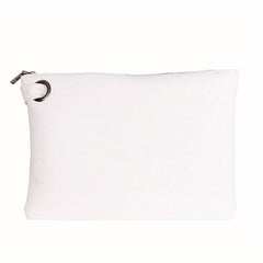 Solid Zipper PU Leather Clutch Bag Large Capacity Handbag Purse