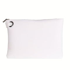 Solid Zipper PU Leather Clutch Bag Large Capacity Handbag Purse