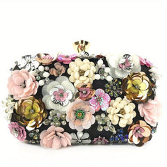 Satin Clutch Purse Flower Bag for Wedding