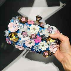 Satin Clutch Purse Flower Bag for Wedding