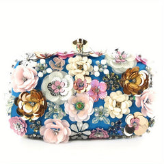 Satin Clutch Purse Flower Bag for Wedding