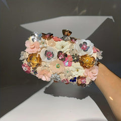 Satin Clutch Purse Flower Bag for Wedding