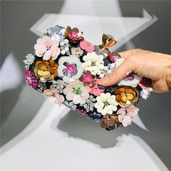 Satin Clutch Purse Flower Bag for Wedding