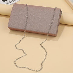 Sequin Square Bag Rhinestone Buckle Decor Evening Shoulder Chain Bag