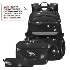 3pcs School Bags Set Starry Sky Cartoon Backpack Lunch Bag Pencil Case Set