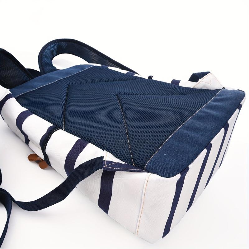 Striped Canvas Backpack Kids Lightweight Teen Girls Laptop Bookbag