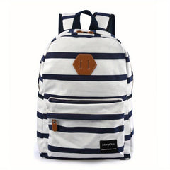 Striped Canvas Backpack Kids Lightweight Teen Girls Laptop Bookbag