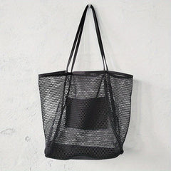 Large Capacity Mesh Beach Bag Portable Washing Swimming Clothing Storage Bag