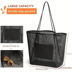 Large Capacity Mesh Beach Bag Portable Washing Swimming Clothing Storage Bag