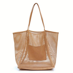 Large Capacity Mesh Beach Bag Portable Washing Swimming Clothing Storage Bag