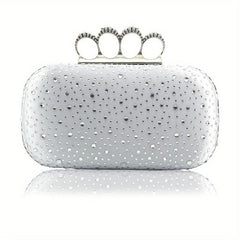 Rhinestone Mini Evening Bag Chain Clutch Wedding Party 7.09x4.33x0.36 Inch