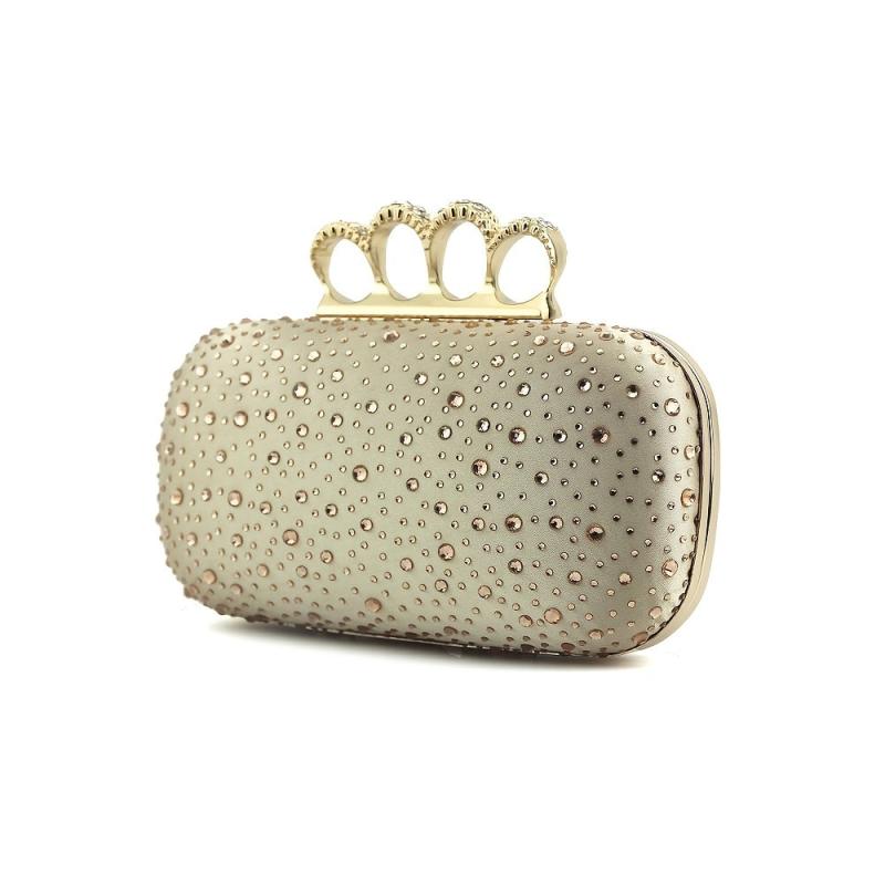 Rhinestone Mini Evening Bag Chain Clutch Wedding Party 7.09x4.33x0.36 Inch