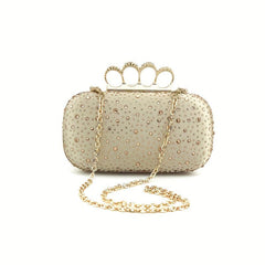Rhinestone Mini Evening Bag Chain Clutch Wedding Party 7.09x4.33x0.36 Inch