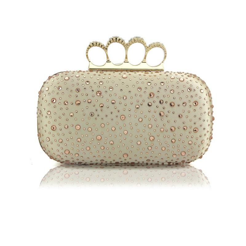 Rhinestone Mini Evening Bag Chain Clutch Wedding Party 7.09x4.33x0.36 Inch