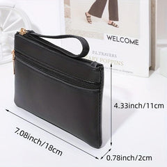 Minimalist Zipper Coin Purse Wallet with Wristband