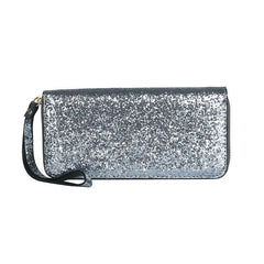 Sequin Glitter Long Coin Purse PU Leather Wristlet