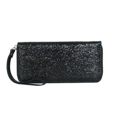 Sequin Glitter Long Coin Purse PU Leather Wristlet