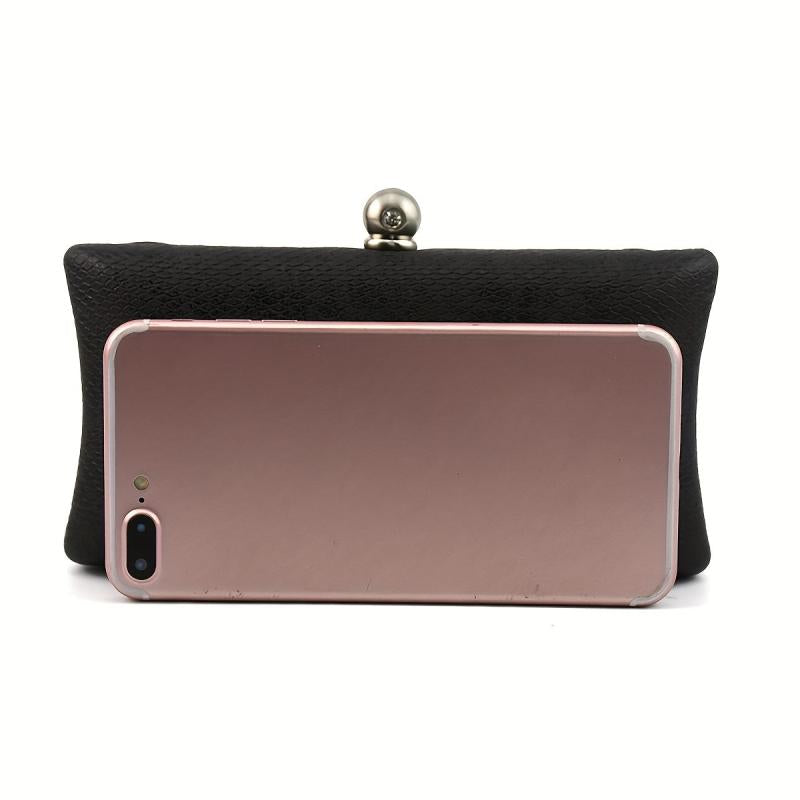 Snakeskin Pattern Chain Clutch Purse Wedding Party Bag
