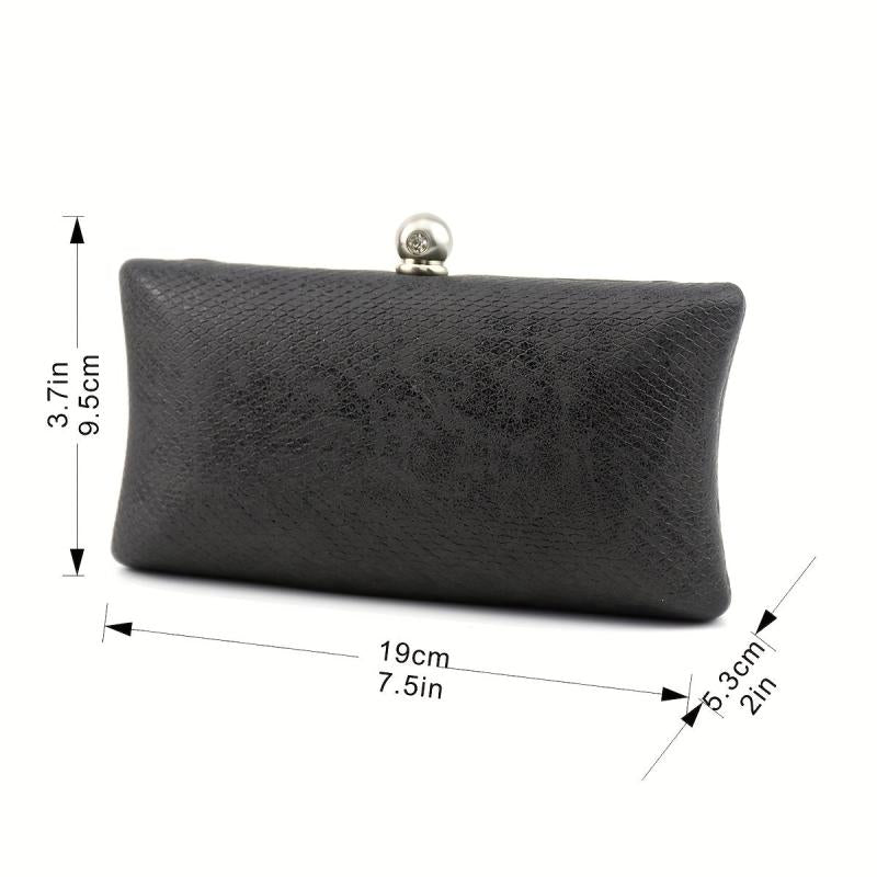 Snakeskin Pattern Chain Clutch Purse Wedding Party Bag