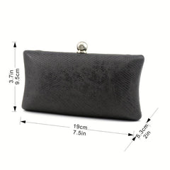 Snakeskin Pattern Chain Clutch Purse Wedding Party Bag