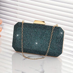 Rhinestone Glitter Chain Clutch Elegant Evening Bag
