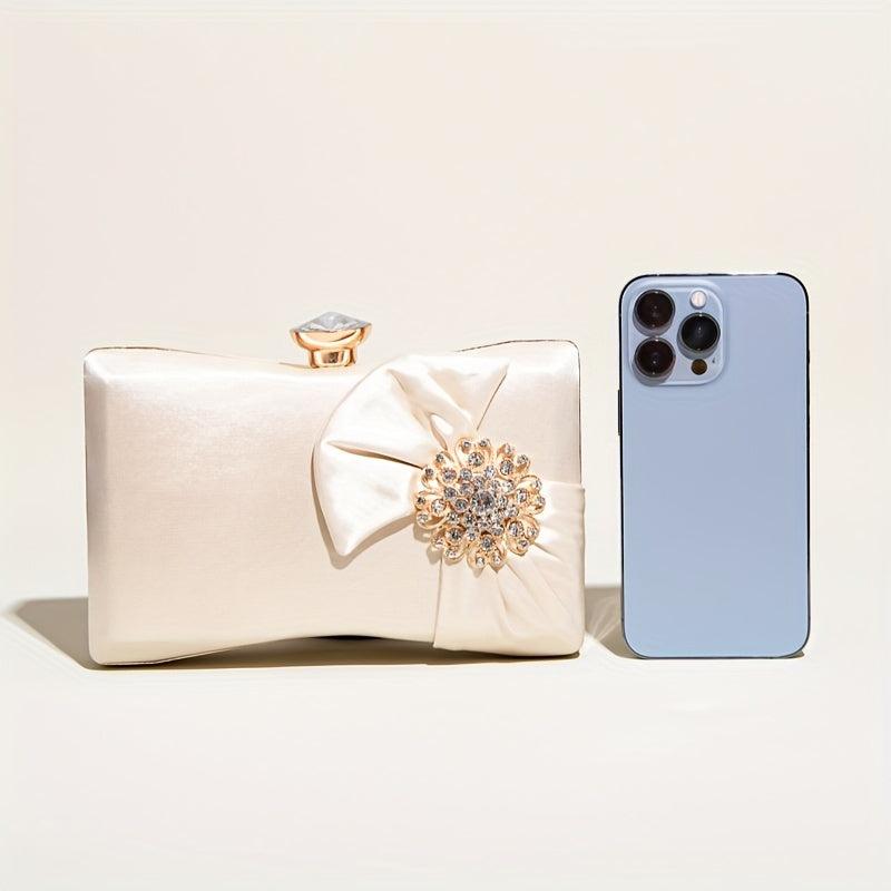 Evening Clutch Bag Rhinestone Decor Shoulder Chain Bag For Party