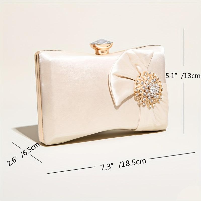 Evening Clutch Bag Rhinestone Decor Shoulder Chain Bag For Party