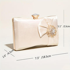 Evening Clutch Bag Rhinestone Decor Shoulder Chain Bag For Party