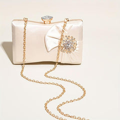 Evening Clutch Bag Rhinestone Decor Shoulder Chain Bag For Party