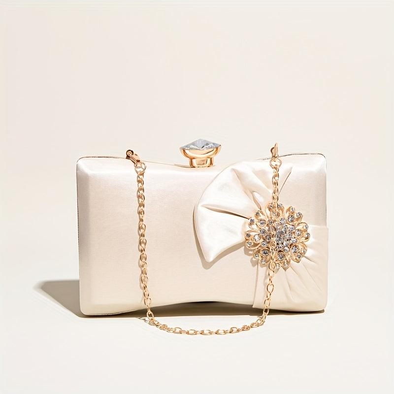 Evening Clutch Bag Rhinestone Decor Shoulder Chain Bag For Party