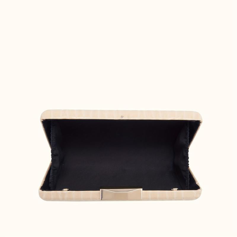 Stone Pattern Metal Chain Clutch Evening Bag