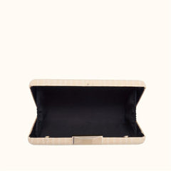 Stone Pattern Metal Chain Clutch Evening Bag