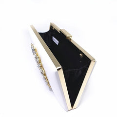 Flower Rhinestone Evening Bag Clutch Purse Wedding Party Handbag