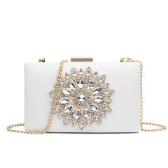 Flower Rhinestone Evening Bag Clutch Purse Wedding Party Handbag